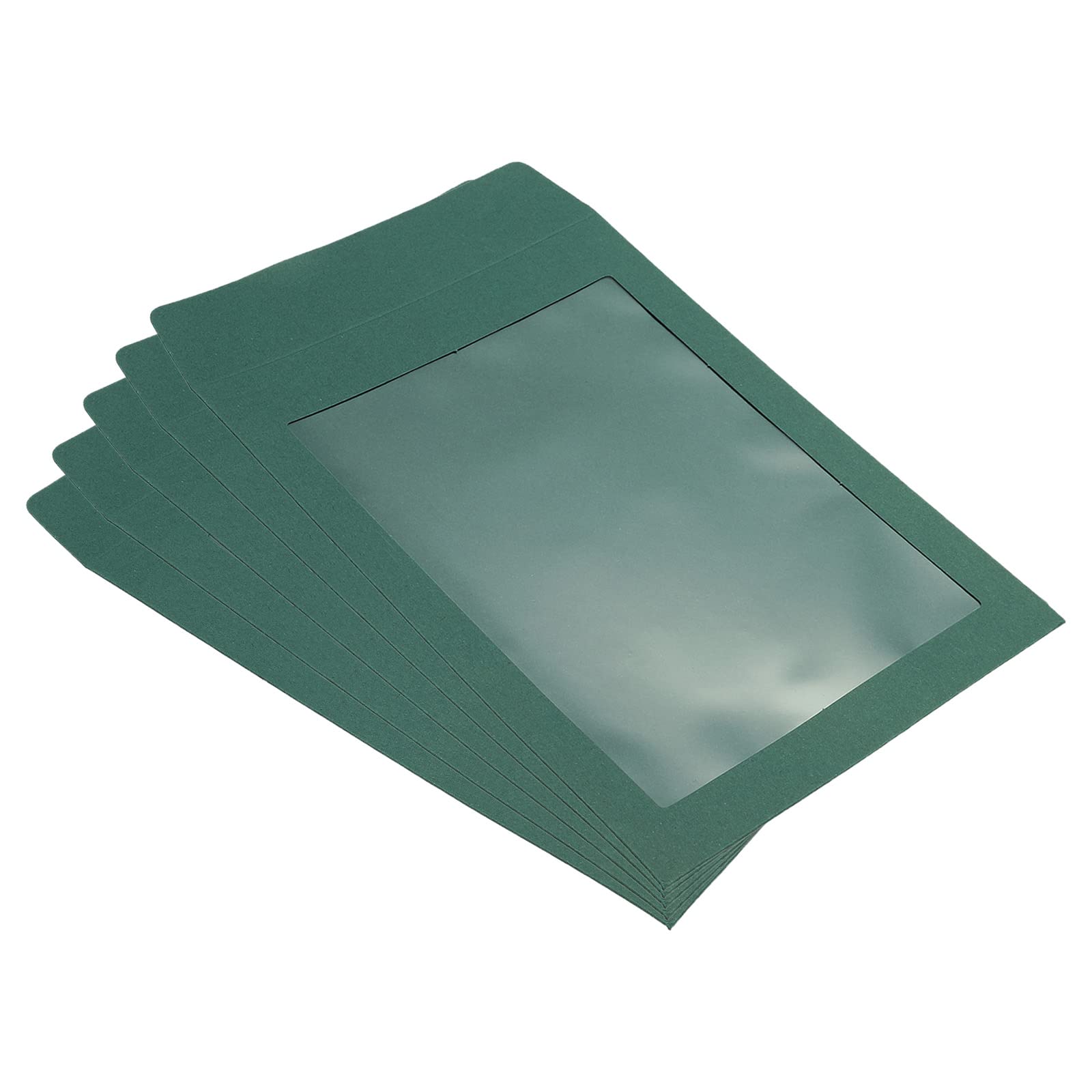 YOKIVE 10 Pack Full-Face Window Envelopes, A5 Clear Single-Side Window | Mailing Document Photo Letter, Great for Business Office(Green)