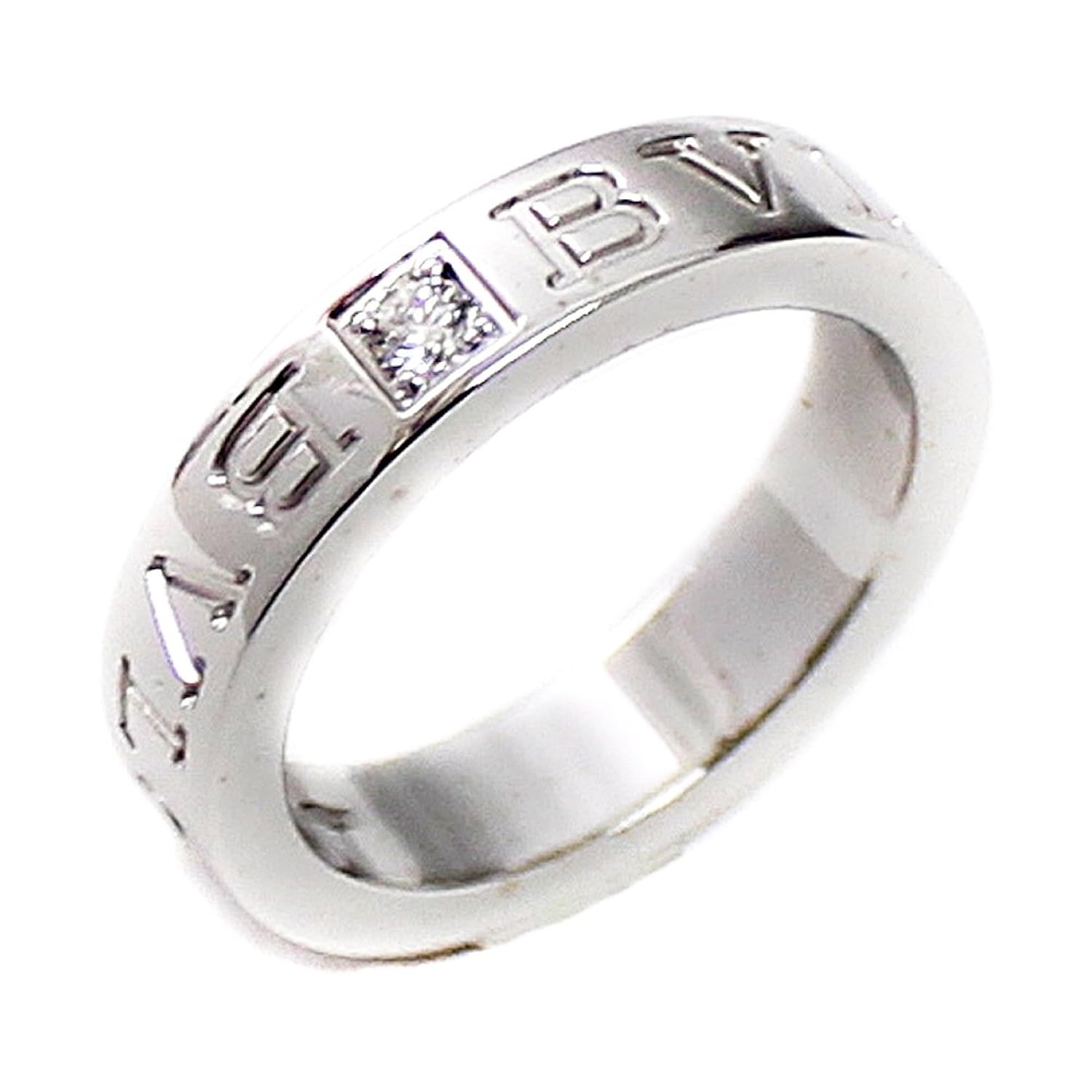 海外並行輸入正規品 ダブルロゴリング ダイヤ1p Bvlgari ブルガリ 750 B07bcy81jh 約6 5号 新品仕上済み 中古 ホワイトゴールド ダイヤモンド K18wg スタンダードリング Csam Archives Gov Ua