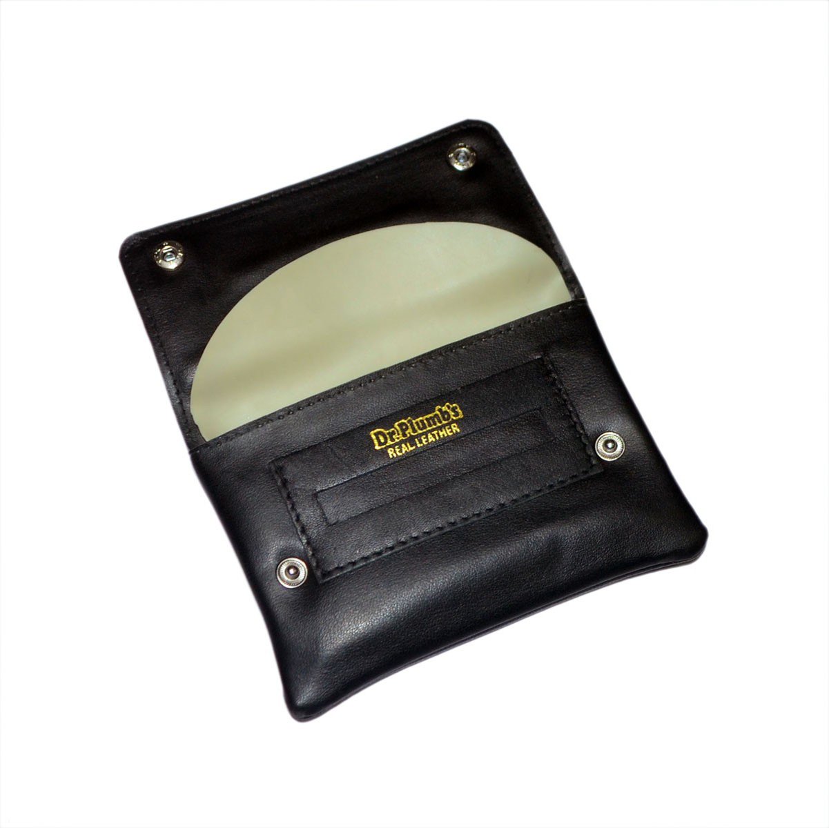 P35532 - Dr Plumb Soft Real Leather Button Hand Rolling Tobacco Pouch
