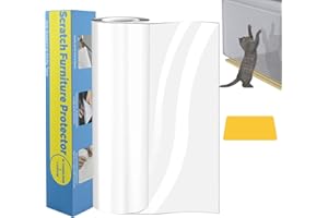 TLMUSE Cat Scratch Furniture Protector, 15.7"x118" Single-Sided Sticky Couch Protector from Cat Claws, Cat Furniture Protector, Flexible Furniture Protectors from Cats Scratching, Cat Couch Protector