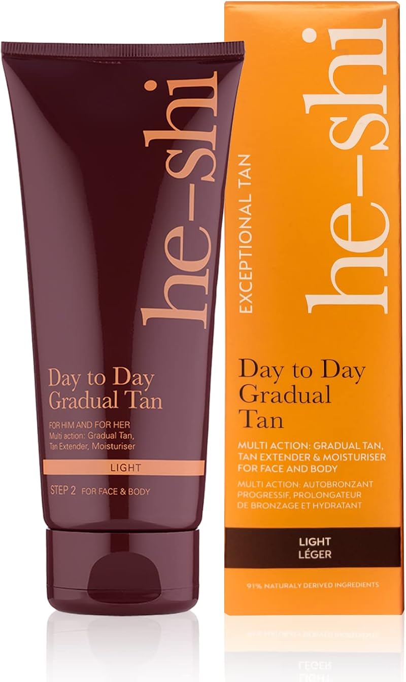 he-shi Gradual Tan Moisturiser Day to Day Medium Tanning Lotion 200ml