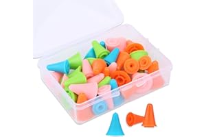 JNENERY 35 PCS Multi-Colored Knitting Needles Point Protectors/Stoppers with Plastic Box, 2 Sizes(20 PCS Small+ 15 PCS Big Knitting Needles Cap) Needle Tip Stoppers for Knitting Craft