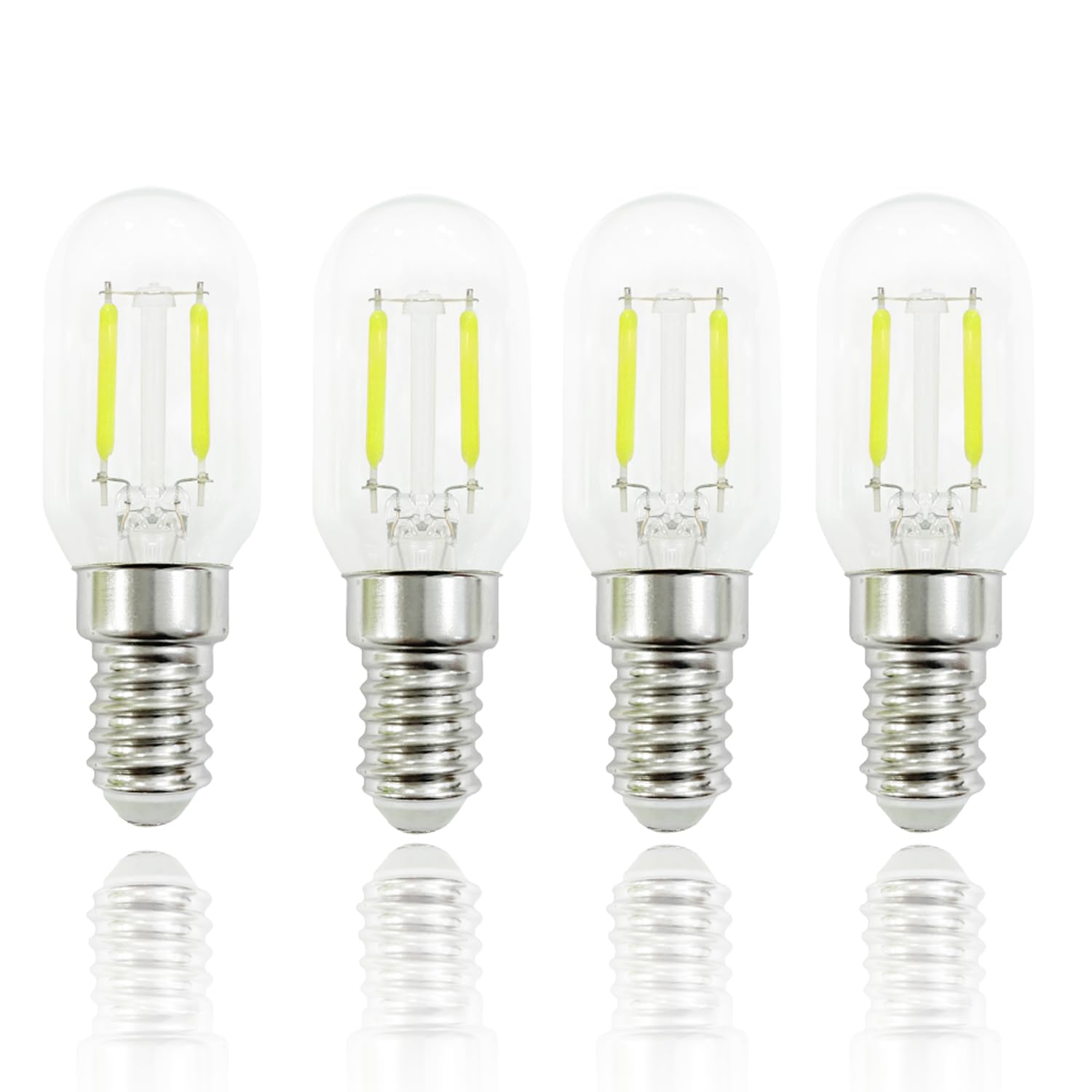 FLSNT LED E14 Fridge Bulb 25W Equivalent, 2W T22 E14 LED Light Bulb Cool White 6000K, Non-Dimmable, 230LM Small Edison Screw Bulb for Refrigerator, Cooker Hood, Sewing Machine, Night Light, Pack of 4