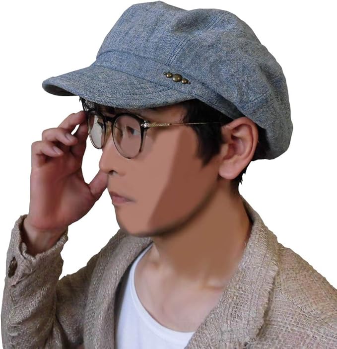 Amazon Sergeant Salute サージェントサルート キャスケット メンズ ベレー帽 ハンチング 麻 スタッツ付き 2way 日本製 ブルー系 キャスケット ハンチング帽 通販