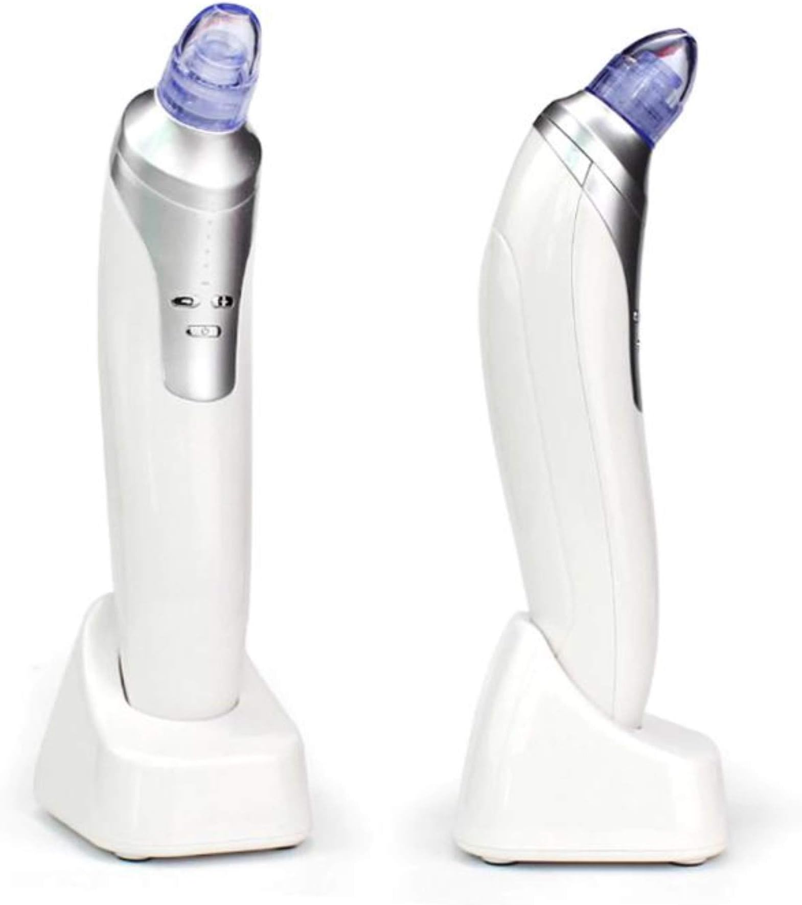 NUTRAFY Blackhead Remover Pore Vacuum - Rechargeable Electric Microdermabrasion Machine Black Head Cleaning Tool Pimple Sucker & Facial Cleanser Device for Pores Acne Nose Skin (White)