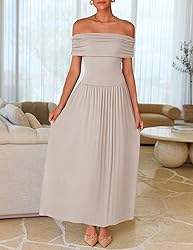 ZESICA Women's Off The Shoulder Maxi Dress 2025