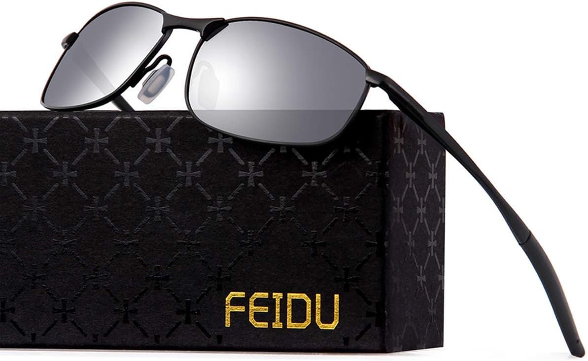 FEIDU Sports Sunglasses Men's Polarised HD Lens Metal Frame Driving Shades FD 9005