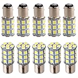 Everbrightt 10-Pack White S25 5050 1157 27SMD LED Replacement Bulb for RV Camper SUV MPV Car Turn Tail Signal Bulb Brake Light Lamp Backup Lamps Bulbs High LUMS (DC-12V)