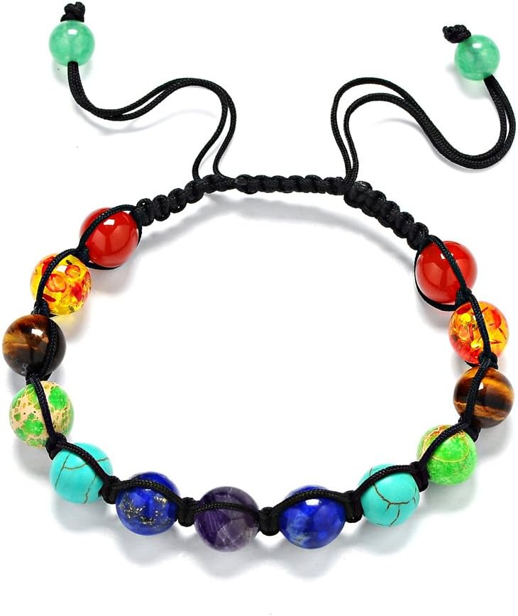 The Seven Chakra Healing Balance 8mm Beads Bracelet Yoga for Women