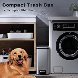 Veelesa Slim Bathroom Trash Can with Lid Soft