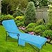 Pool Side 1000-Gram Chaise Cover, Pool Lounge Chair Cover, Lawn Chair Cover, Patio Chair Cover with 10-Inch Slip-on Back and Side Pocket Pool Blue