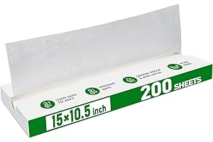 EcoDispose 200 Pcs 15x10.5 Inch Pre-Cut Deli Food Wrapping Paper Sheets, POP UP White Sandwich Wrap Paper, Heavy Duty Food Ba