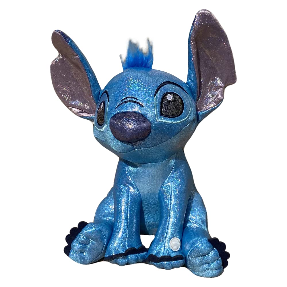 Stitch Disney 100th Anniversary Chrome Holographic Plush Toy with Sound 30cm