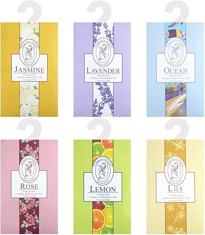 Leikedun Fragrance Sachet Bags 6 Pack Lavender Jasmine Lemon Ocean Lily Wardrobe