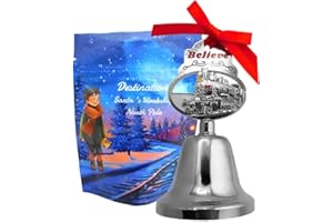 WESTMON WORKS Believe Bell Ornament Keepsake Collectors Edition for Christmas Tree Holiday Home Décor Engraved with Train