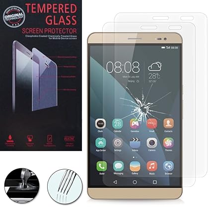 VComp-Shop® 2x Hochwertige gehärtete Panzerglasfolie für Huawei MediaPad X2 7.0' Tablette Tactile - TRANSPARENT