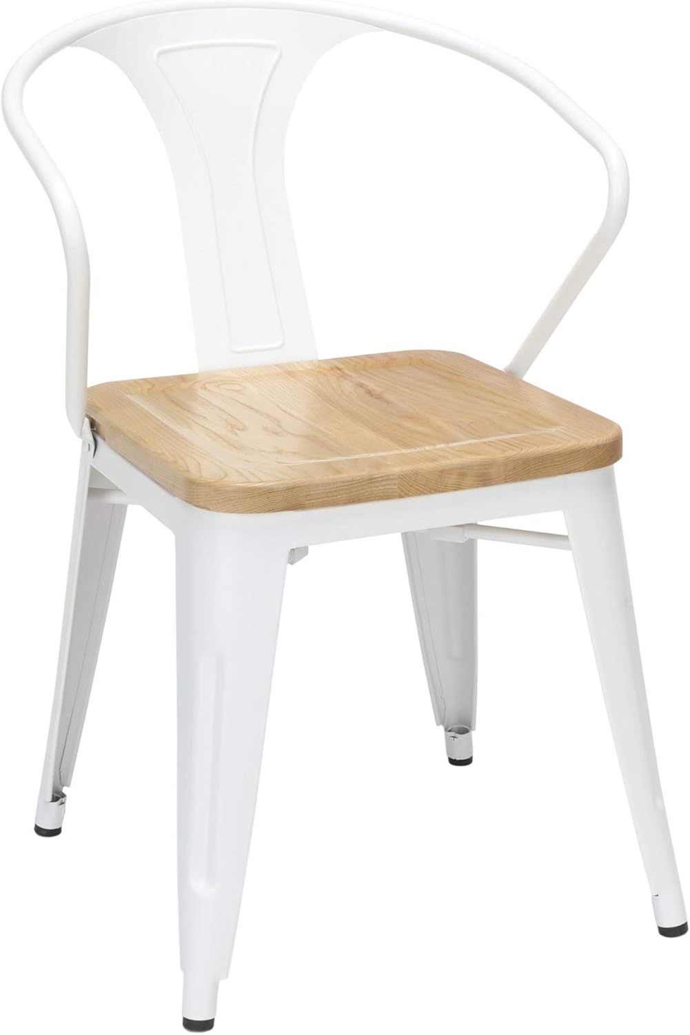 amazon 4 piece patio set on Amazon Com Ofm 161 Collection Industrial Modern 4 Pack Fully Assembled 18 Mid Back Dining Chairs W Arms Solid Ash Wood Oversized Seats Galvanized Steel Chairs In White Natural Furniture Decor