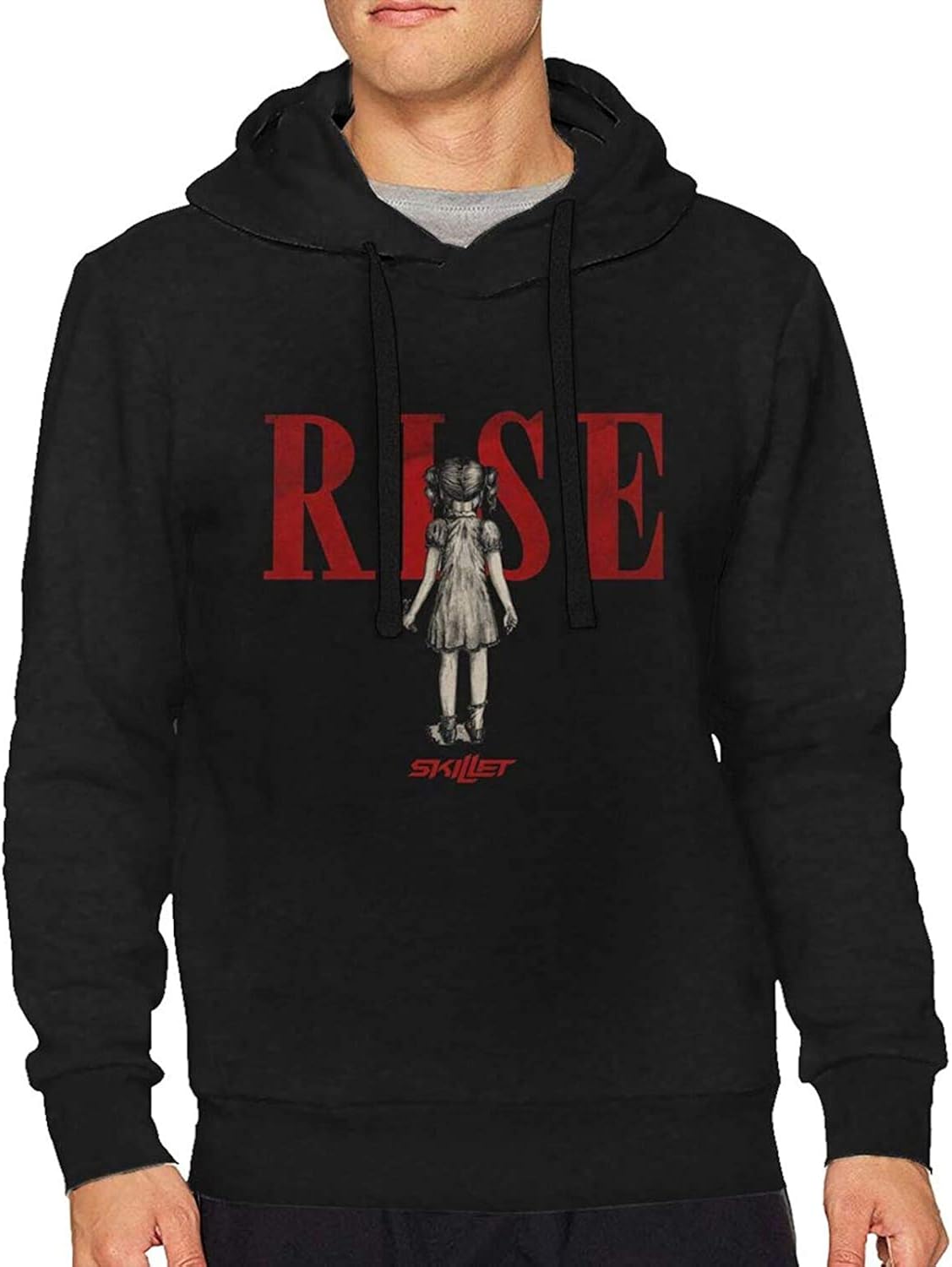 Mens Hoodie Funny Skillet Rise Logo Graphic Pullover Hooded Sweatshirt