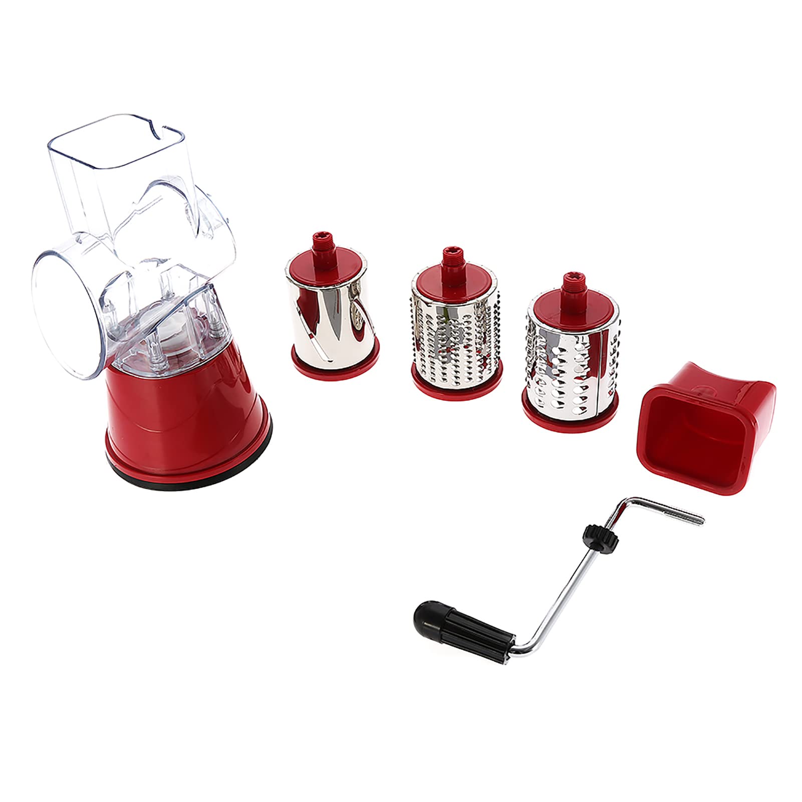TOPINCN Manual Vegetable Slicer Rotary Drum Grater with 3 Stainless Steel Rotary Blades Cheese Grater Vegetables Slicer Shredder