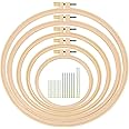 Syyflibb 5 Pcs Embroidery Hoop Set, Round Plastic Cross Stitch Hoops with 16 Needles (3.6In to 9.5In), Small Embroidery Hoops
