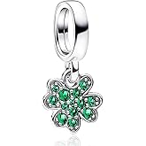 H.ZHENYUE Lucky Four leaf Clover Charms for Bracelets 925 Sterling Silver Dangle Pendants Beads Jewelry for Women