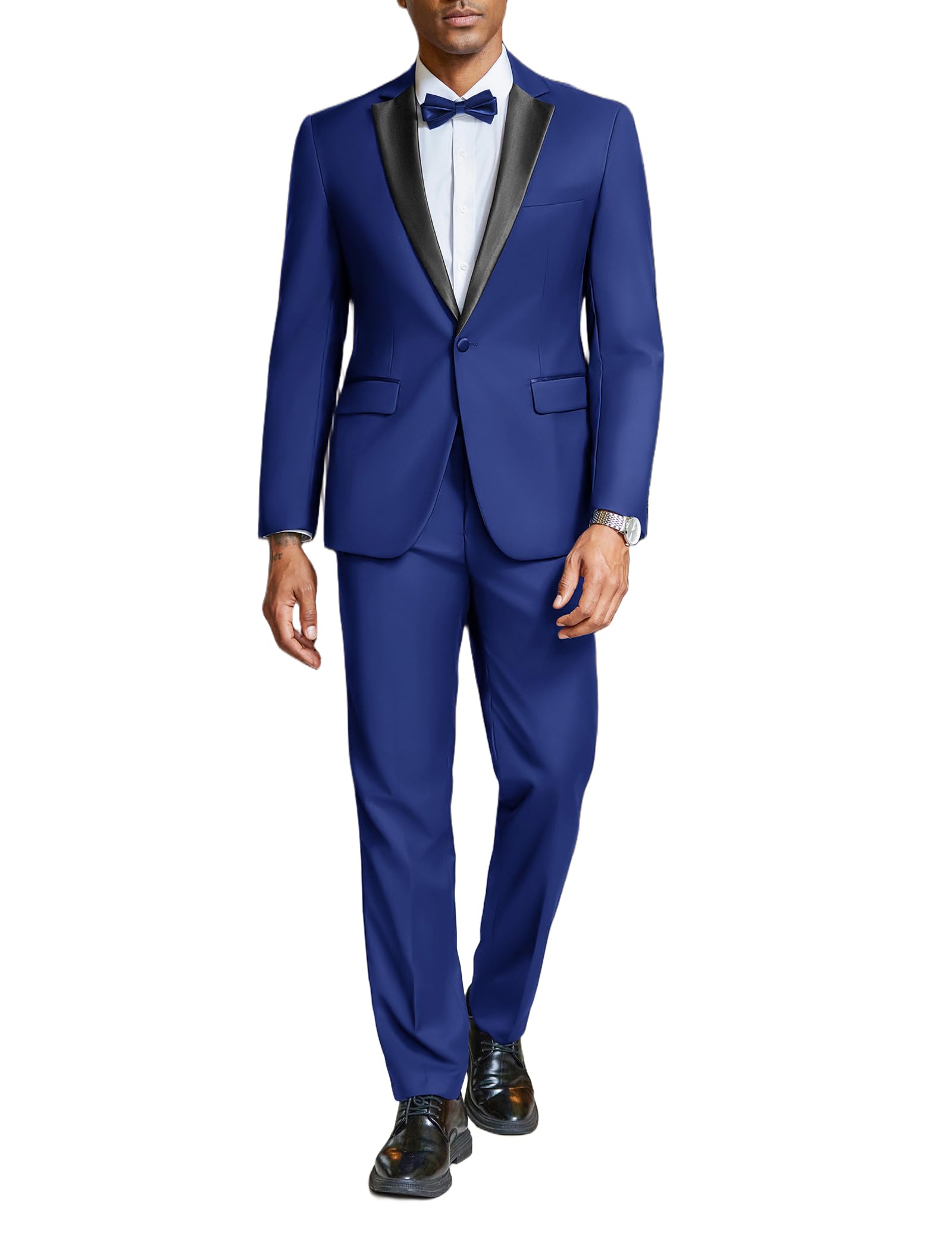 Photo 1 of COOFANDY Men's Suits 2 Piece Slim Fit Dress Suits Tuxedo Jacket One Button Blazer for Wedding Business Prom Blue (Size unknown)