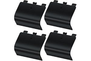 L LENDOUBLE Battery Cover for Xbox Series S, Cheap Replacement Back Shell Door Lid Repair Part to Microsoft Xbox Series X Controller, Black Batteries Port Cap Outside Case for New Xbox Core Wireless Remote,4 Pack