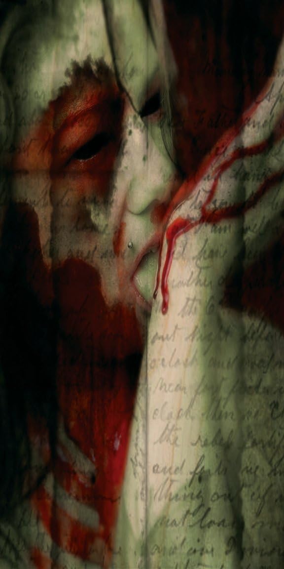 Hat Shark Plywood Wood Print Poster Wall Art - Zombie Blood Licking