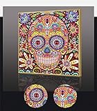 Amersin DIY 5D Special Shaped Diamond Painting by Number Kits, Full Drill Rhinestone Embroidery Cross Stitch Pictures for Christmas Home Decor (Skull 2)