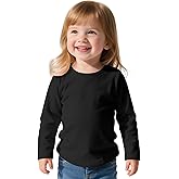 Witwot Toddler Girl Long Sleeve Shirts Soft Cotton T-Shirts Baby Girls Crewneck Basic Tees Tops for 18M-5T