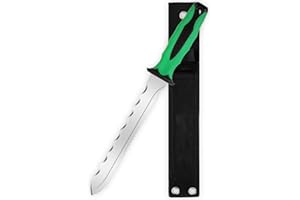 maudibozz Insulation Knife - Sod Cutter Knife: stainless steel 7.87-Inch sharp blade, double side utility Lawn Repair Saw with Nylon Sheath (new green)