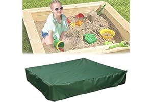 Oslimea Sandbox Cover with Drawstring, 47.24" x 47.24" Square Sandbox Sandpit Cover Dustproof, Green Sandpit Pool Cover Protective Cover for Sandpit Canopy Sand Toys