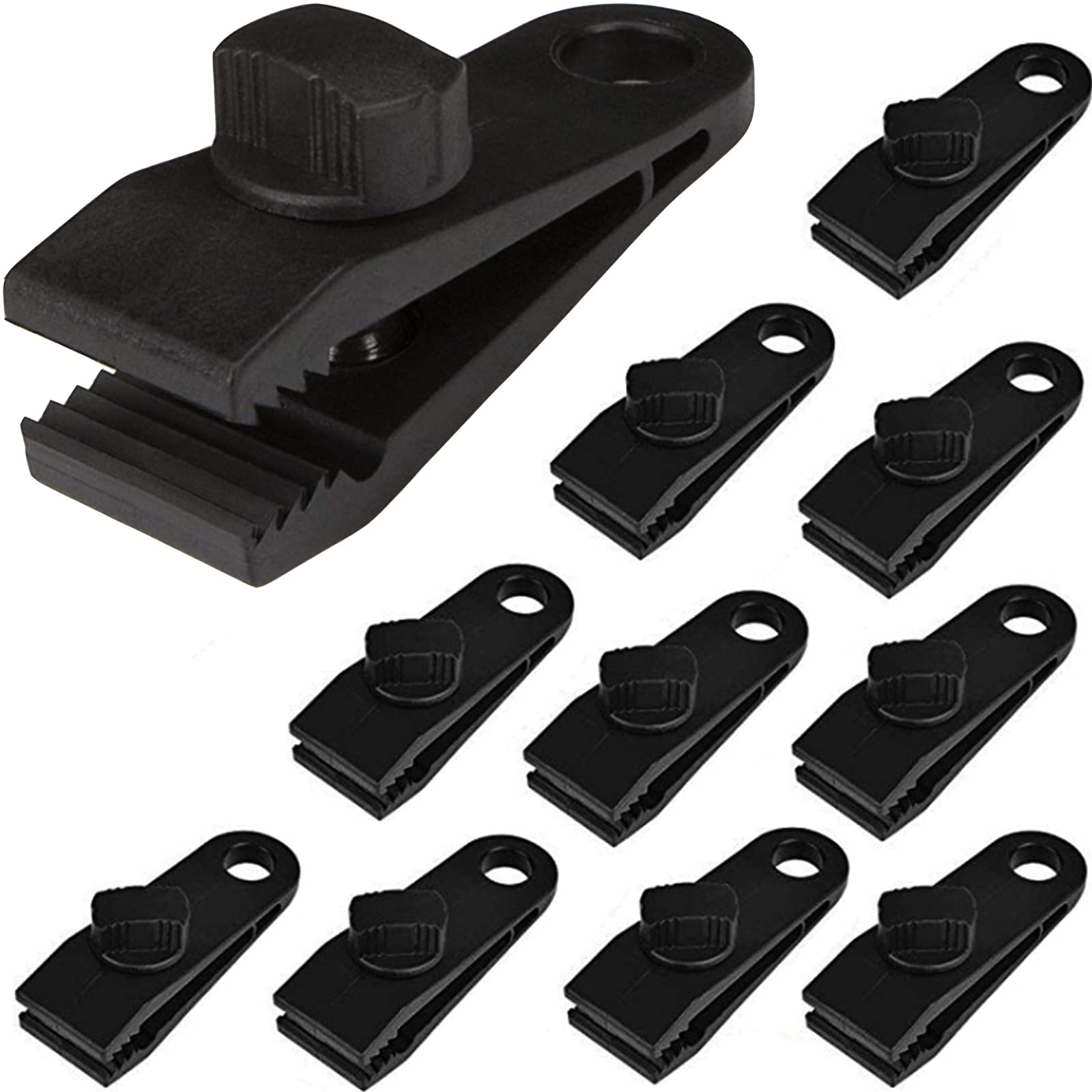 Tarp Awning Clip Outdoor Tent Clip Awning Clamp Clips Heavy Duty Lock Grip Clips Plastic Camping Clips Suitable For Garden Parasol Outdoor Tent Rv Tent Camping Clip Plastic Clip Black 10 Pieces
