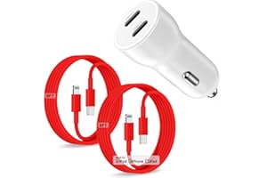 QZVOO iPhone 14 13 Car Charger, Certified 45W Dual Port USB C Rapid Apple Car Adapter with 6ft Type C to Lightning Cable Fast Charging for iPhone 14 Pro/14 Pro Max/14 Plus/13/12/11/X/XS/SE,iPad-Red