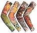 Albabara Fake Tattoo UV Protection Arm Cooling Sleeves, Bright Series, Pack of 4