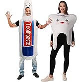 KalcyKizz Adult Tooth & Toothpaste Costume 2Pcs Halloween Group Costumes