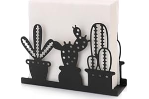 Paper Napkin Holder Stand for Kitchen Tables and Counter Tops | Black Galvanized Napkin Caddy | Vintage Farmhouse Decorations