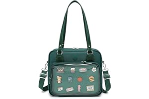 CHERRY SAUCE Oxford Ita Bag Crossbody Shoulder Bag Satchel Messenger Backpack Multi-Purpose Pins Display