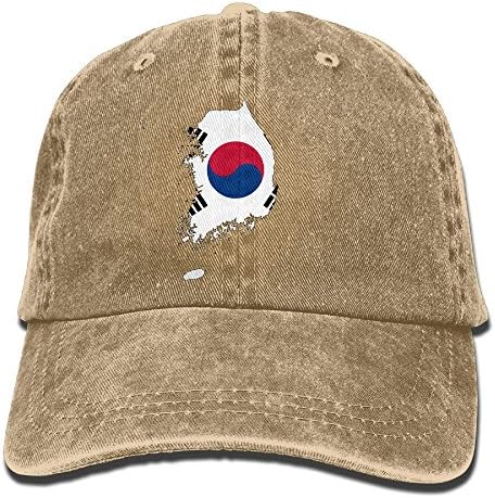 Flag Map Of South Korea Adjustable Jeans Hats Denim Hat Rodeo Hat Cowboy Caps For Man And Woman