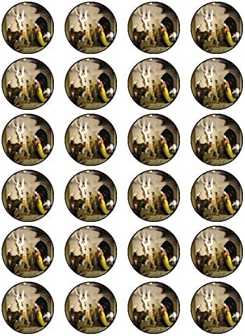 X24 1.5 Inch Nativity of Jesus Christ Birthday Cup Cake Toppers Decorations On Edible Rice Paper