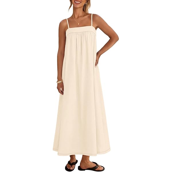 chinese dress ladies Amazon.com: HGps8w Womens Cotton Linen Cami Maxi Dress Minimalist Style  Spaghetti Straps Sleeveless Loose Fit Elegant Summer Dresses : Clothing,  Shoes & Jewelry main image 0