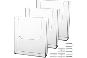 zavekia Acrylic Brochure Holder, 3 Packs 8 x 11.5 Inches Brochure Holder Wall Mount Flyer Holder Clear Literature Holders Magazine Holder,Mail Holder For Wall (8 x 11.5 in / 3 pack)