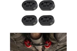 Yumfugu 4 PCS Car Exhaust Pipe Support Bracket, Rubber Dual-hole Exhaust System Muffler Suspension Ring Lifting Lugs, Accessories to Keep Chassis Quiet Stable, for Many Types of Vehicles (Black)