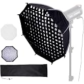 35.4"/90cm Bowens Mount Softbox, Quick Release Octagonal Softbox | Parabolic Soft Box with Honeycomb Grid, Light Diffusers, Carrying Bag, for Studio Lighting, Portrait Photography, Streaming