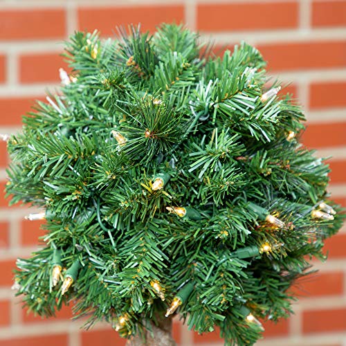 Home Heritage 4 Foot Artificial Topiary Tree w/Clear Lights for Entryway Decor - Thumbnail 5