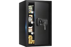 EVSUVSRT 5.1 Cuft Large Safes for Home, Security Digital Fire Safe Box with Programmable Keypad, Spare Keys and Removable Shelf, Anti-Theft Water and Fireproof Document Safe Home for Money Medicine Valuables