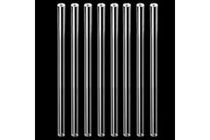 ELIPHS 8pcs 1/2 x 12in Acrylic Dowel Rods Sticks, Clear Round Plastic Rods for DIY Crafts Plant Stakes Curtain Pulls Retaining Rods Shower Rods