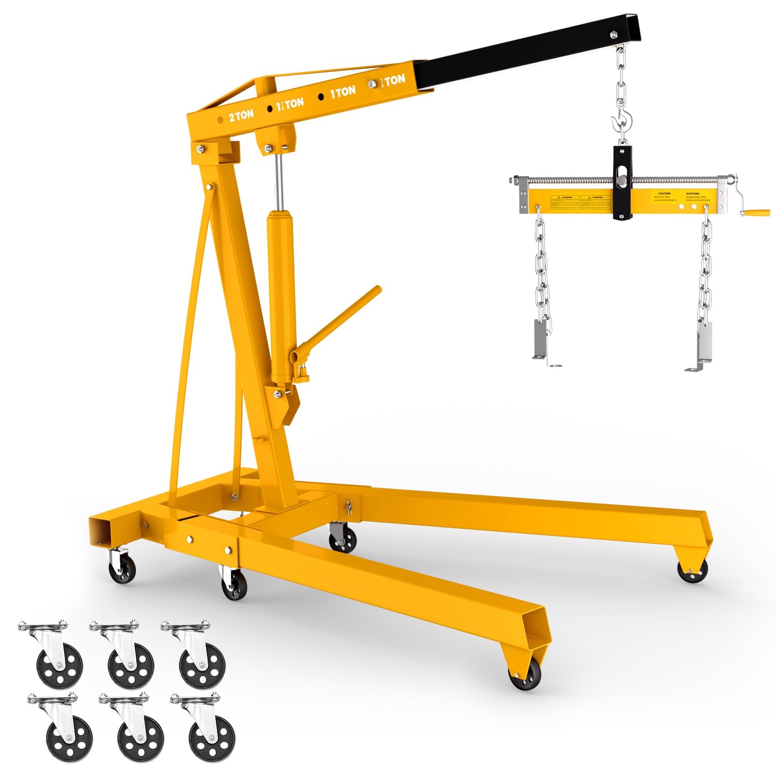 Photo 1 of (incomplete)(parts only) 8 ton Engine Hoist Cherry Picker with 8 ton Hydraulic Pump -5500 lbs Heavy Duty Engine Crane 60.6x37x56.2