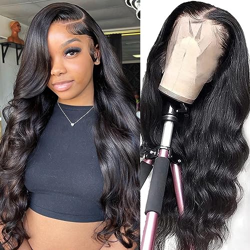 QUANDIAN 13X6 Body Wave Lace Front Wigs Human Hair 180% Density 26