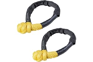 Astra Depots Set 1/2" Soft Shackle Rope Synthetic with Protective Sleeve 38,000LBs Max Breaking WLL 15,000LBs 7.5 Tons (2X, Y